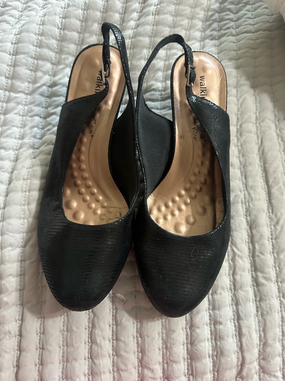 Black Slingback Clog Heels